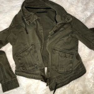 Army green zip up jacket